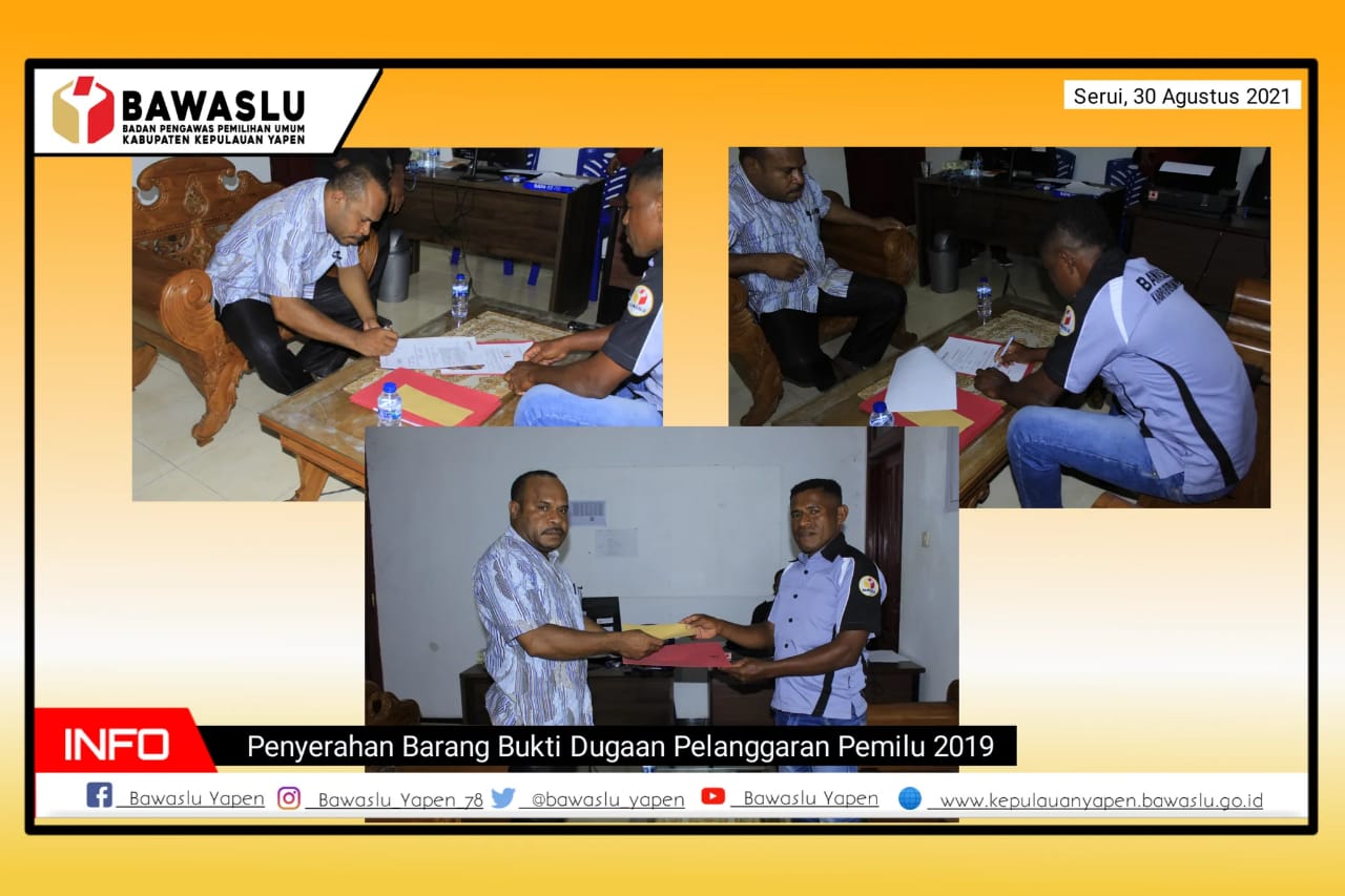 Sefnat Aisoki, SH, Caleg Partai Demokrat Dapil II (Dua) Pemilu 2019, Menerima Pengembalian Barang Bukti Laporan Money Politik.