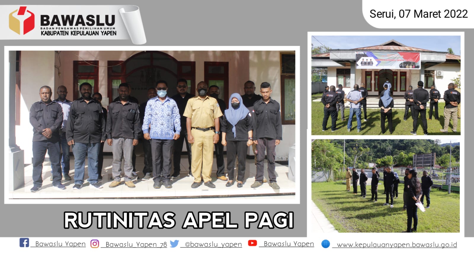 Agung : Kedisiplin Mengikuti Apel Dipertahankan dan Selalu Giat Bekerja.