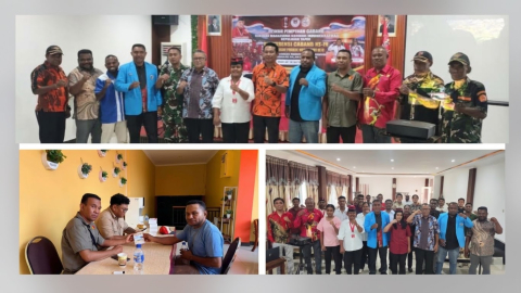 Kegiatan sosialisasi dan Posko Aduan Bawaslu Kabupaten Kepulauan Yapen dalam Acara Konfercab Ke-IV dan Kaderisasi Tingkat Dasar Ke-V GMNI Kepulauan Yapen, Sabtu (26/9/2026) 