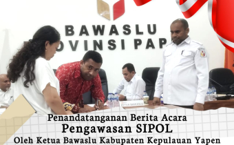 Terkait  SIPOL, Pimpinan Bawaslu Papua Memberikan Arahan Kepada Ketua-ketua Bawaslu 29 Kab/Kota Se Papua.