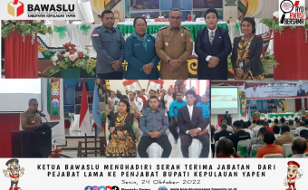 Hadiri Setirjab, Ketua Bawaslu Yapen Ucapkan Selamat Kepada PJ. Bupati Kepulauan Yapen.