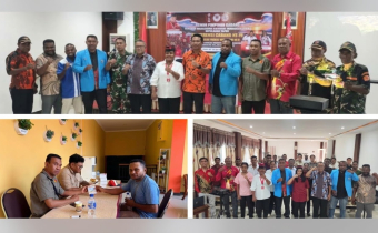 Kegiatan sosialisasi dan Posko Aduan Bawaslu Kabupaten Kepulauan Yapen dalam Acara Konfercab Ke-IV dan Kaderisasi Tingkat Dasar Ke-V GMNI Kepulauan Yapen, Sabtu (26/9/2026) 